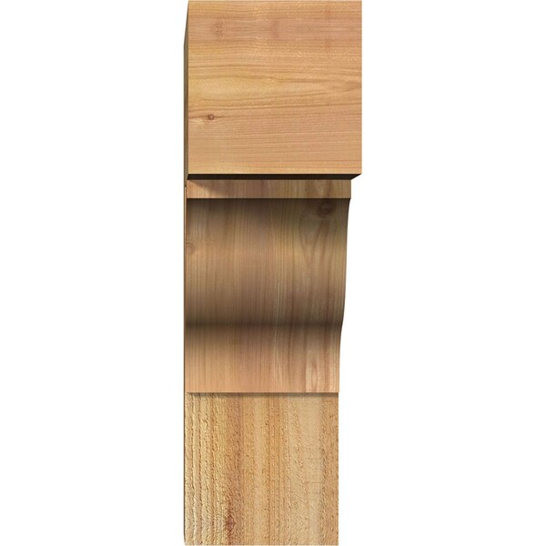 Funston Block Rough Sawn Bracket, Western Red Cedar, 6W X 20D X 20H